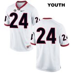 Youth Georgia Bulldogs NCAA #24 Dominick Sanders Nike Stitched White Authentic No Name College Football Jersey AOU8654ZU